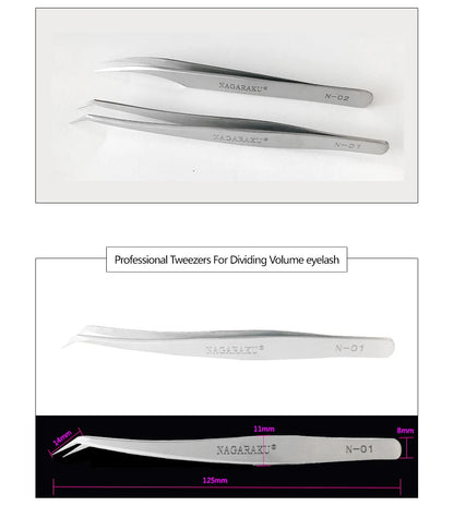 NAGARAKU Wimpernverlängerungspinzette Make-up Edelstahl Wimpern 3D präziser Clip