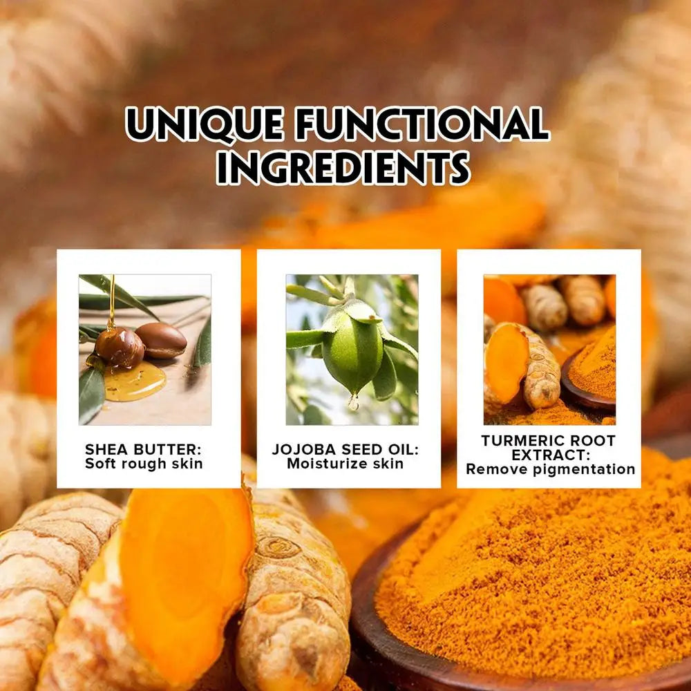 Kurkuma-Peeling, 150 g, hautaufhellendes Peeling, Gesichts- und Körperpeeling, entfernt abgestorbene Haut, tief reinigendes Bikini-Peeling für dunkle Innenseite