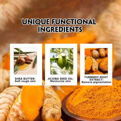 Kurkuma-Peeling, 150 g, hautaufhellendes Peeling, Gesichts- und Körperpeeling, entfernt abgestorbene Haut, tief reinigendes Bikini-Peeling für dunkle Innenseite