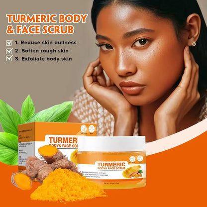 Kurkuma-Peeling, 150 g, hautaufhellendes Peeling, Gesichts- und Körperpeeling, entfernt abgestorbene Haut, tief reinigendes Bikini-Peeling für dunkle Innenseite