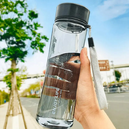 Tragbare Plastik wasser becher Outdoor-Sport wasser becher tragbare Trage seil gerade Tasse Plastik handliche Tasse versiegelte Student