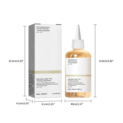 100 ml Glykolsäure, 7 % Tonisierungslösung zur Entfernung von Akne und zur Befeuchtung der Haut, verjüngende Lotion