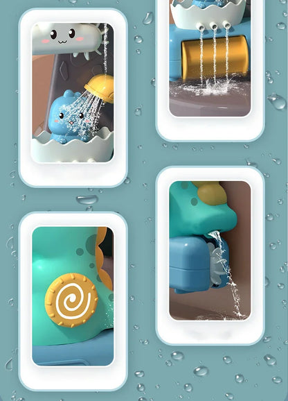 Children's Take A Shower Paddle Toys Cartoon Animals Dinosaurs Spin Water Spray Waterwheel Bath Toy Kids Delight Shower Toy Gift