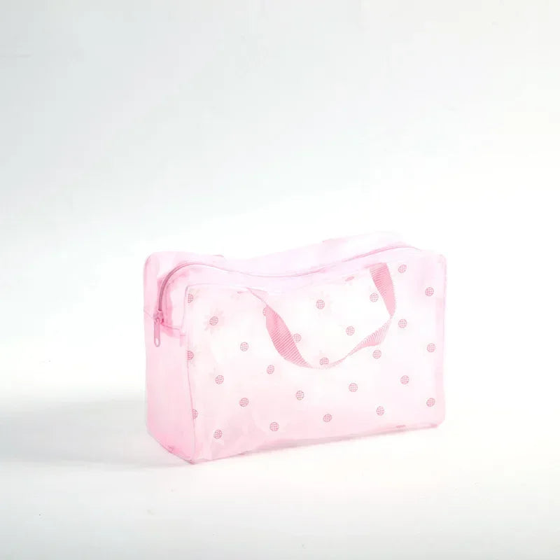 5-Farben-Make-up-Organizer-Tasche, Kulturbeutel, Bade-Aufbewahrungstasche für Damen, wasserdicht, transparent, florales PVC, Reise-Kosmetiktasche