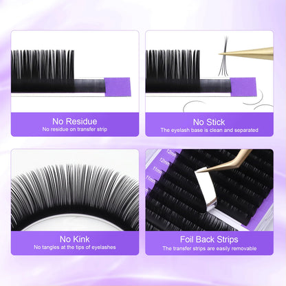 Nagaraku alle Größe 6 Fall c d Curl Faux Nerz Wimpern Verlängerung einzelne Wimpern künstliche gefälschte falsche Wimpern bilden