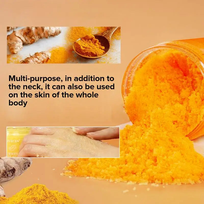 Kurkuma-Peeling, 150 g, hautaufhellendes Peeling, Gesichts- und Körperpeeling, entfernt abgestorbene Haut, tief reinigendes Bikini-Peeling für dunkle Innenseite