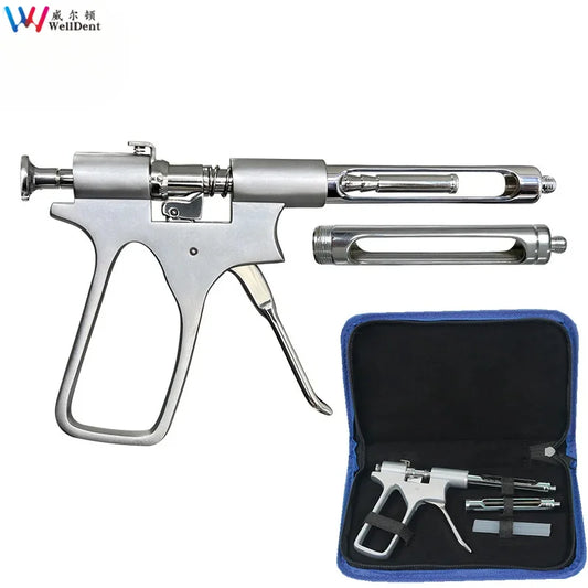 1Pcs Dental Gun Spritze Edelstahl Quantitative Presse Typ Spritze Dental Chirurgische Instrumente Mundpflege