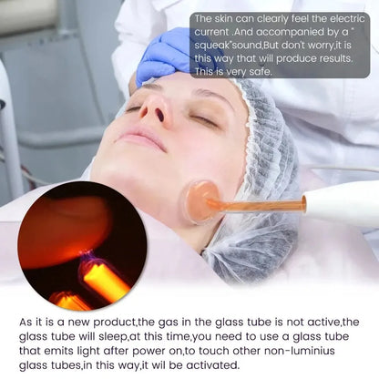 4 in 1 Elektroden stab Hochfrequenz-Elektro therapie Glasröhre Schönheits gerät Akne-Fleckent ferner Gesichts-Anti-Falten-Hautpflege-Spa