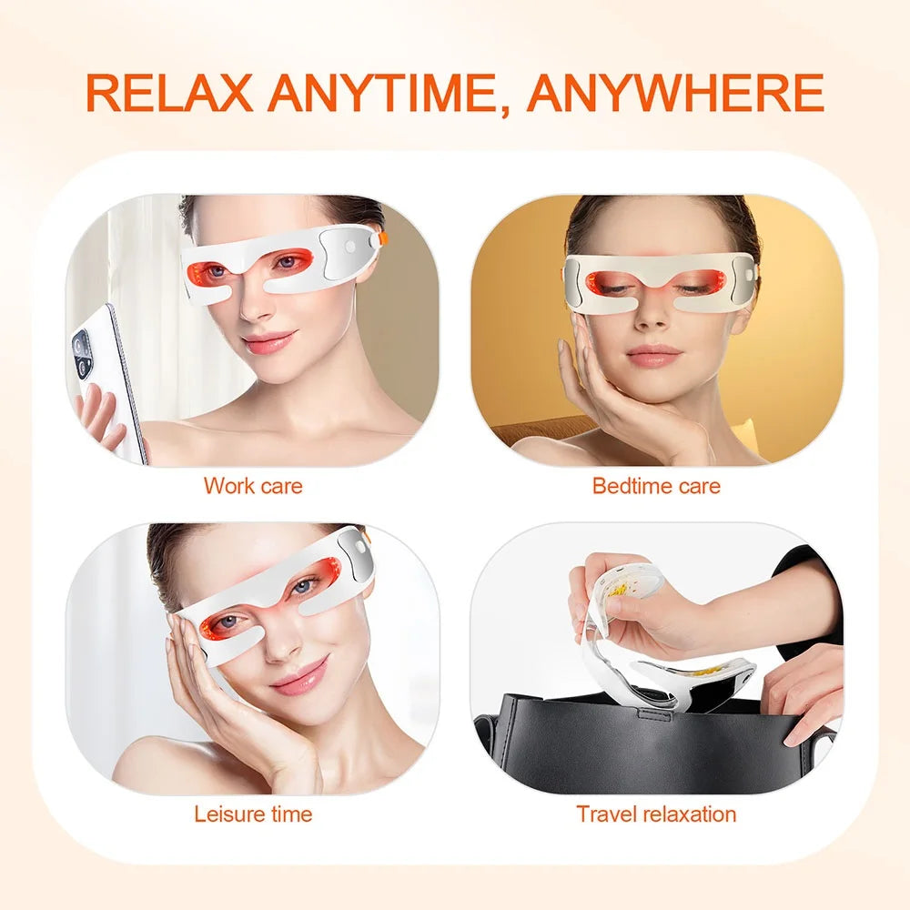 Anti-Aging-Augenmassagegerät, LED-Photonentherapie, Entspannung, Müdigkeitslinderung, Aufhellung dunkler Ringe, glatte Augen, feine Linie, Schönheit, Augenpflege