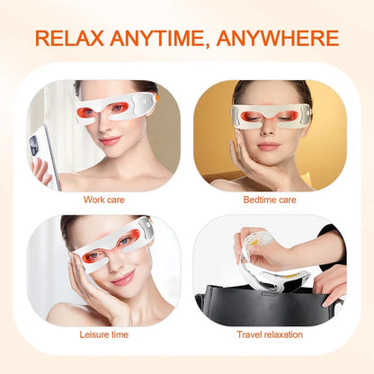 Anti-Aging-Augenmassagegerät, LED-Photonentherapie, Entspannung, Müdigkeitslinderung, Aufhellung dunkler Ringe, glatte Augen, feine Linie, Schönheit, Augenpflege