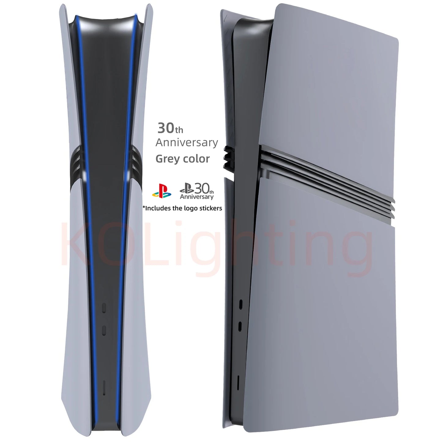 30th Anniversary Limited Digital Edition Pro Case Pro Graue Ersatz-Frontplatte mit Logo-Haut 30th Sticker Shell für PS5 Pro