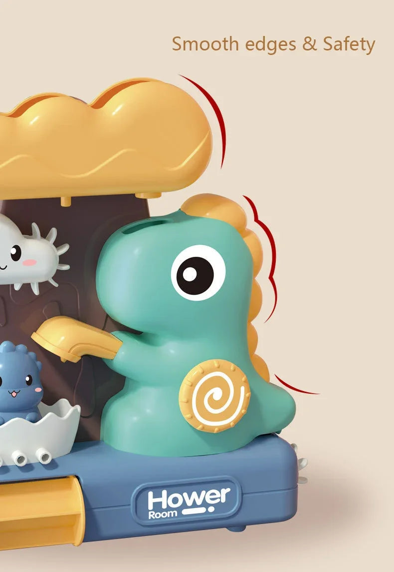 Children's Take A Shower Paddle Toys Cartoon Animals Dinosaurs Spin Water Spray Waterwheel Bath Toy Kids Delight Shower Toy Gift