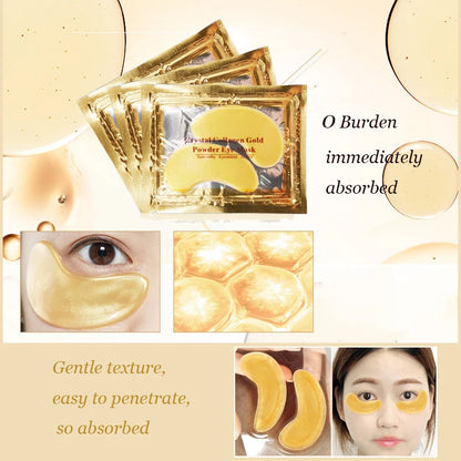 InniCare 40 stücke Schönheit Gold Kristall Kollagen Patches Für Auge Feuchtigkeitsspendende Straffende Augen Maske Koreanische Kosmetik Hautpflege