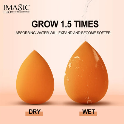 IMAGIC Makeup Sponge 3Pcs Set – Soft Cosmetic Puff for Foundation, Concealer & Cream