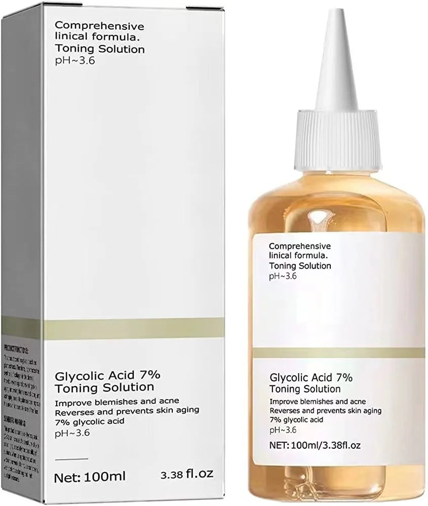 100 ml Glykolsäure, 7 % Tonisierungslösung zur Entfernung von Akne und zur Befeuchtung der Haut, verjüngende Lotion