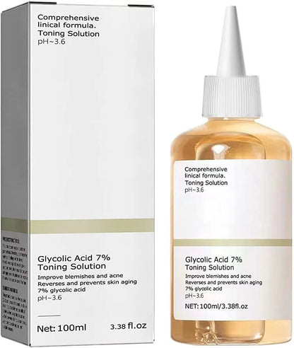 100 ml Glykolsäure, 7 % Tonisierungslösung zur Entfernung von Akne und zur Befeuchtung der Haut, verjüngende Lotion
