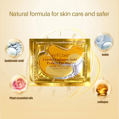 InniCare 40 stücke Schönheit Gold Kristall Kollagen Patches Für Auge Feuchtigkeitsspendende Straffende Augen Maske Koreanische Kosmetik Hautpflege